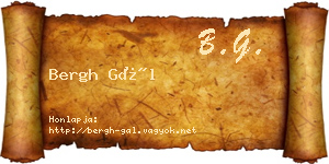Bergh Gál névjegykártya